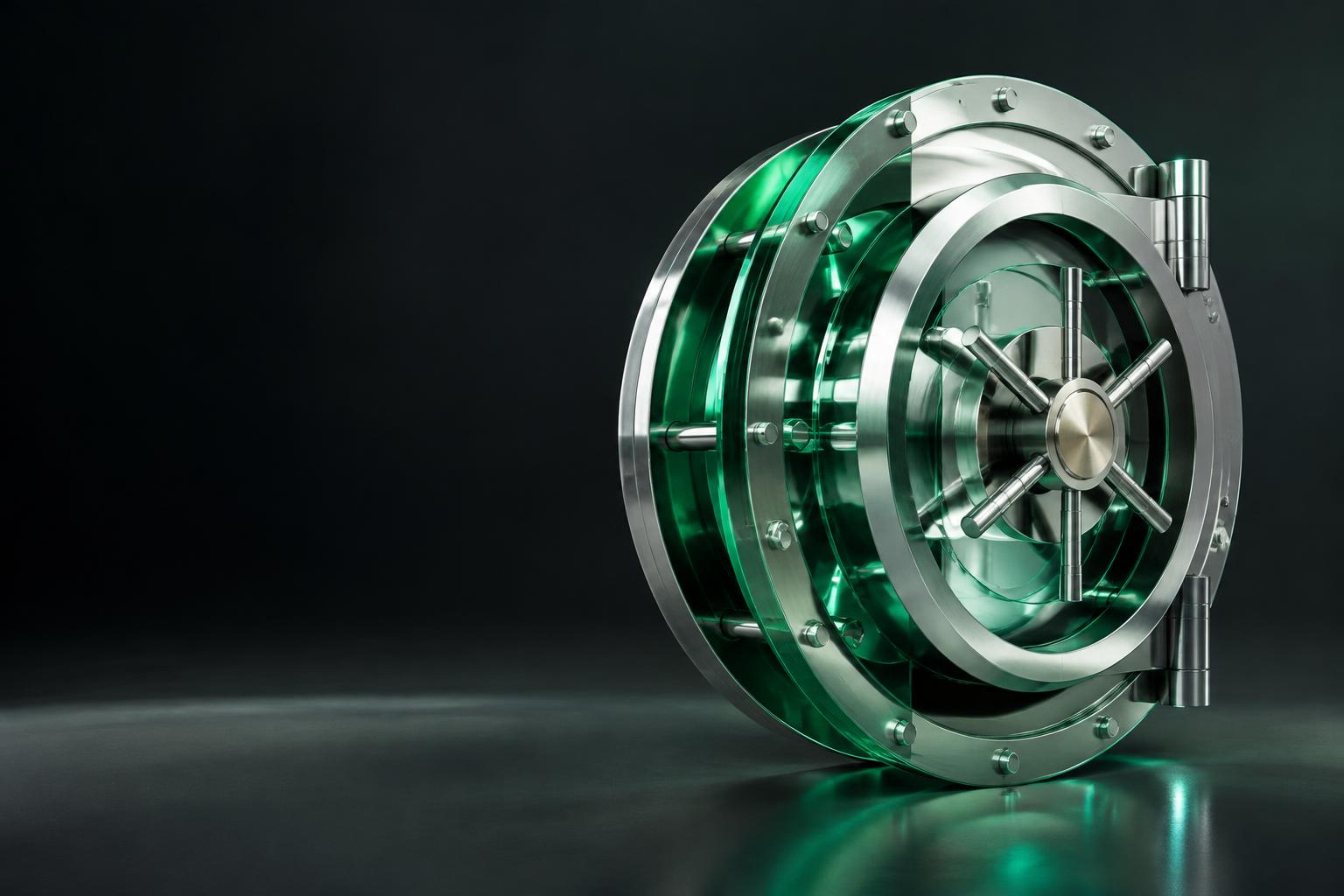 Sculptural emerald glass and platinum vault